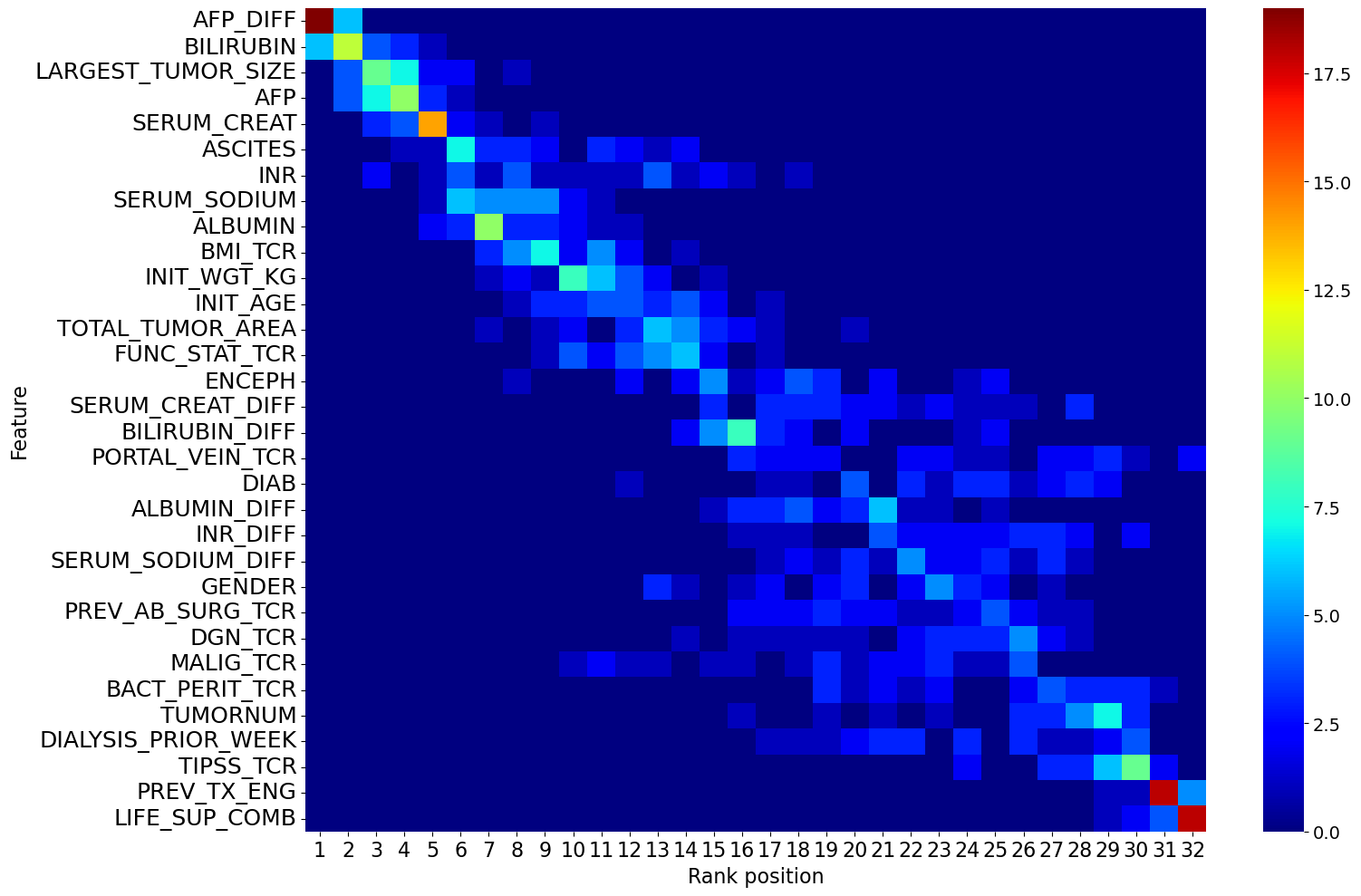 Feature Rank Stability Heatmap